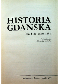 Historia Gdańska Tom  I