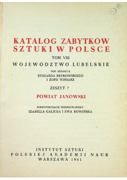 Katalog zabytków sztuki w Polsce tom VIII zeszyt 7