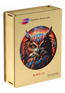 Puzzle 200 drewniane kolorowe Sowa 2