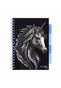 Kołozeszyt Strigo B5 Project Book Unicorn czarny kratka