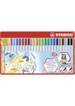 Flamastry Pen 68 brush etui met. 25 kol STABILO