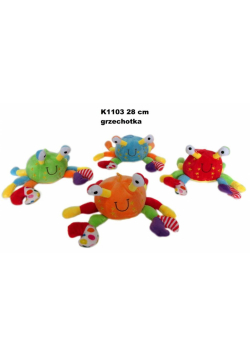 Krab grzechotka 28cm MIX