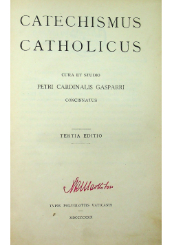 Catechismus catholicus tertia editio 1930 r