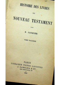 Histoire des livres du nouveau testament 1908r