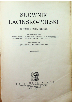 Słownik łacińsko - polski 1925 r
