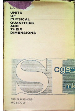 Units of physical quantities and their dimensions