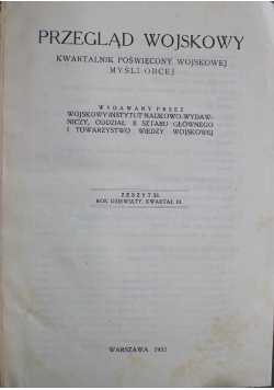 Przegląd wojskowy zeszyt 33 1932 r.