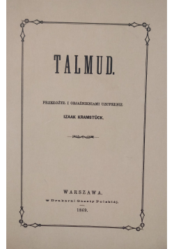 Talmud reprint z 1869 r