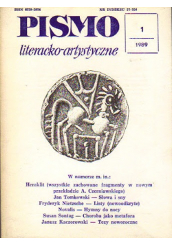 Pismo literacko - artystyczne nr 1