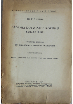 Badania dotyczące rozumu ludzkiego 1947 r.
