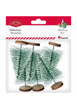 Drzewka plastikowe Choinki 75x45mm 6szt zielone