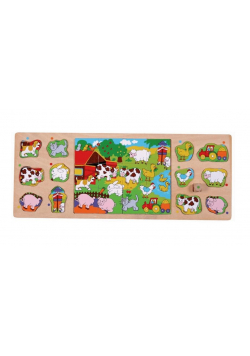 Puzzle drewniane 3w1 Na wsi 25 el.
