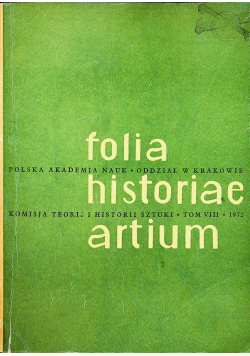 Folia historiae artium tom VIII