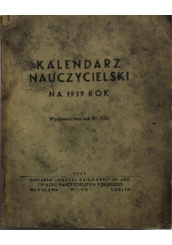 Kalendarz nauczycielski na rok 1939