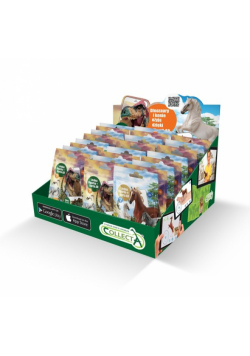 Collecta AR Mix Dinozaurów i Koni w saszetkach Display 24 sztuki