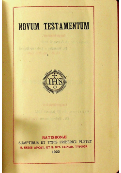Novum testament 1922r