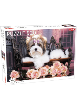 Puzzle Yorkshire Terrier with Roses 500