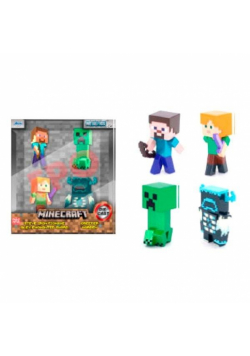 Minecraft figurki metalowe 6,5cm 4szt