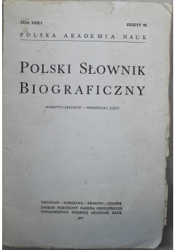 Polski słownik biograficzny Tom XXII  zeszyt 92