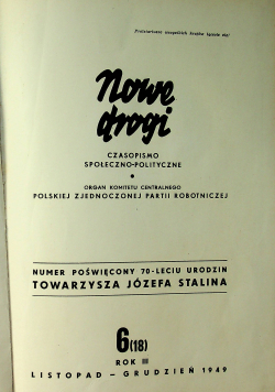 Nowe drogi nr 6 Rok III 1949 r