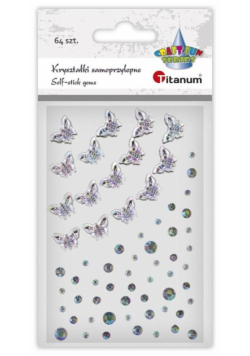 Kryształki samoprzylepne Motyle i dżety 64szt