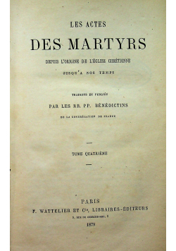 Les actes des Martyrs 1879 r.