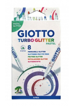 Pisaki Turbo Glitter pastel 8 kolorów GIOTTO