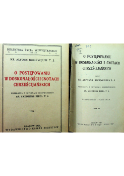 O postępowaniu w doskonałości i cnotach chrześcijańskich 4 tomy 1929 r