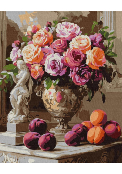 Malowanie po numerach - Eleganckie róże 40x50cm