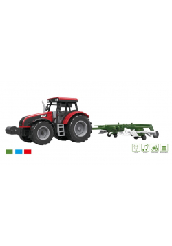 Traktor z maszyną rolniczą, dźwiękami i światłem