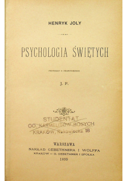 Psychologia Świętych 1899 r