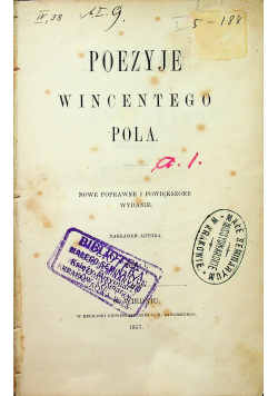 Poezje Wincentego Pola 1857 r.