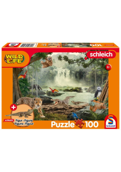 Puzzle 100 Schleich Dzika przyroda + figurka