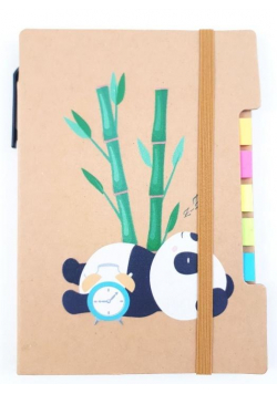 Notatnik z długopisem i registrami Eco panda MIX