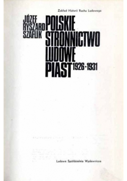 Polskie stronnictwo ludowe piast 1926 - 1931