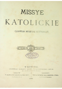 Missye katolickie. Czasopismo miesięczne ilustrowane Numer 10  1890 r.