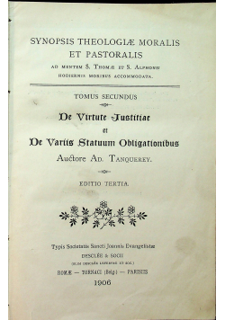 Synopsis Theologiae Moralis et Pastoralis 1906 r.