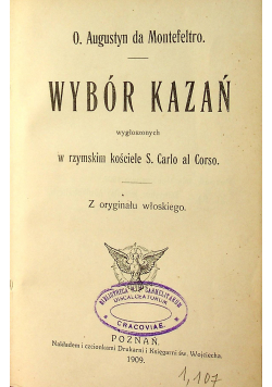 Montefeltro Wybór Kazań 1909 r.