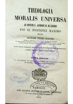Theologia moralis universa 1859r