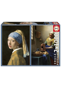 Puzzle 2x1000 Dziewczyna z perłą Mleczarka Vermeer