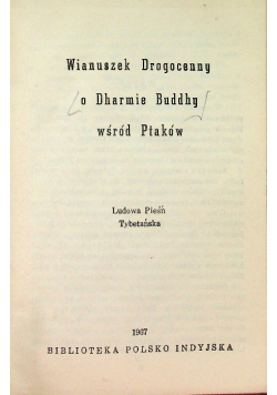 Wianuszek Drogocenny o Dharmie Buddhy wśród Ptaków