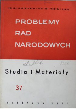 Problemy rad narodowych Studia i materiały Nr 37