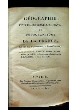 Geographie Physique Historique Statisque 1804r