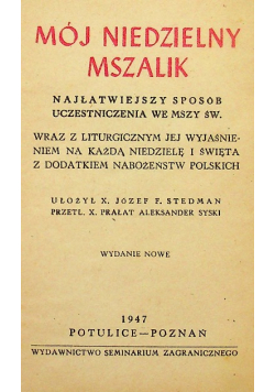 Mój niedzielny mszalnik 1947 r.