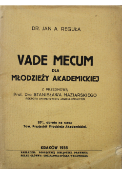 Vade Mecum dla młodzieży akademickiej 1935 r.