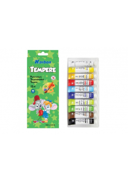 Farby tempera 12ml 10 kolorów KARBON