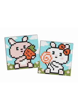 Diamentowa mozaika na naklejce IDEYKA 9x9 cm kids Śliczne Króliczki