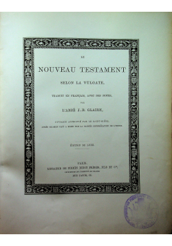Le Nouveau Testament  1861 r.