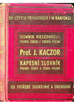 Słownik kieszonkowy polsko czeski czesko polski 1939 r