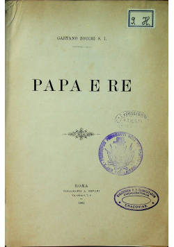 Papa e Re 1883 r.